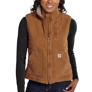 ISO women’s CARHARTT Mock neck, Sherpa lined vest